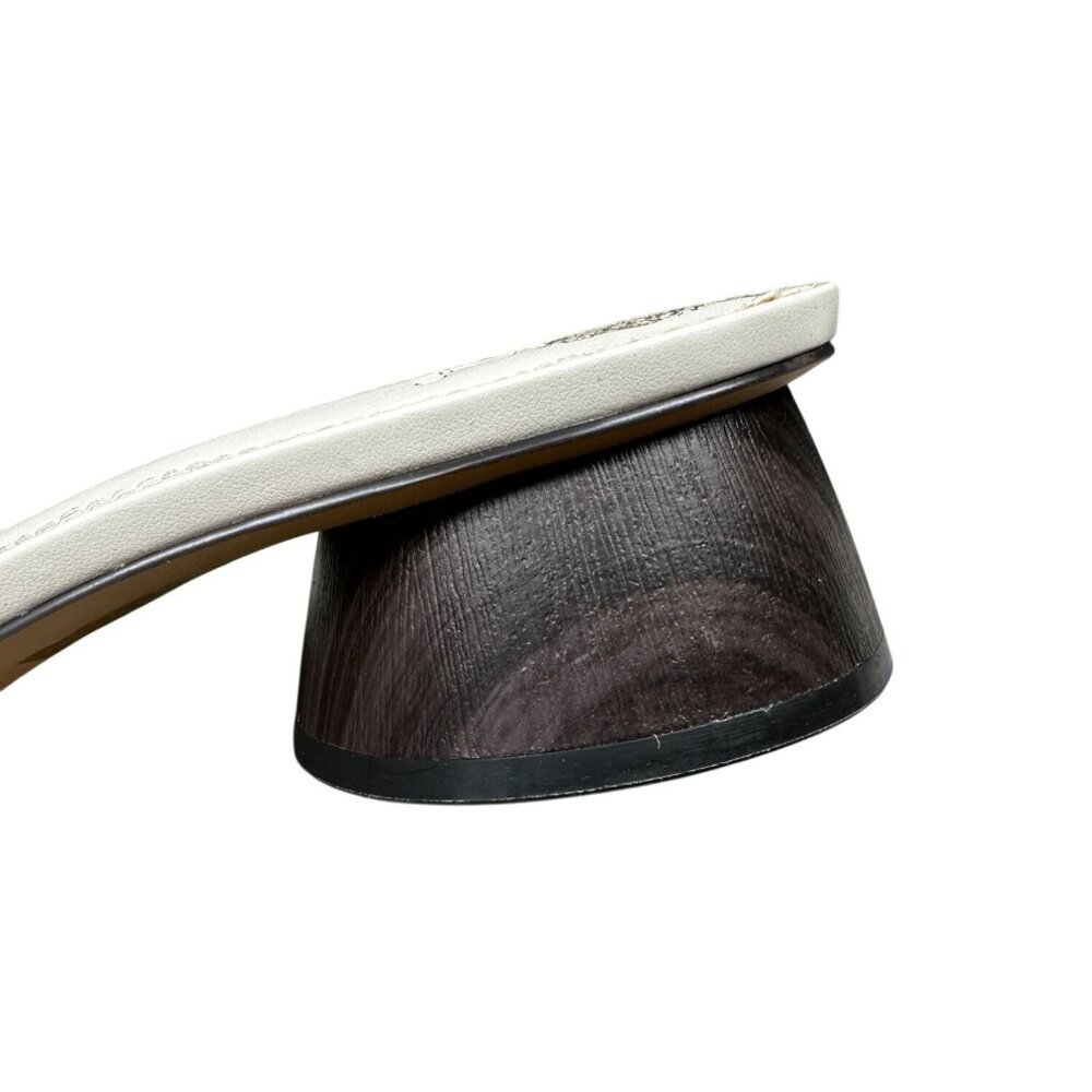 Vince Camuto Sandal Women's Size 11 Leather Off White Strappy Knotted Slip-On‎ - Picture 6 of 11